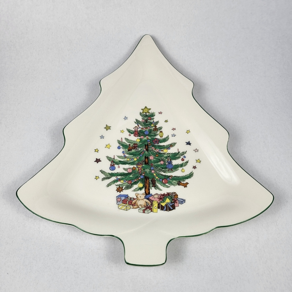 Nikko Christmas Tree Candy Serving Decorative Dish Plate Dinner Holiday
